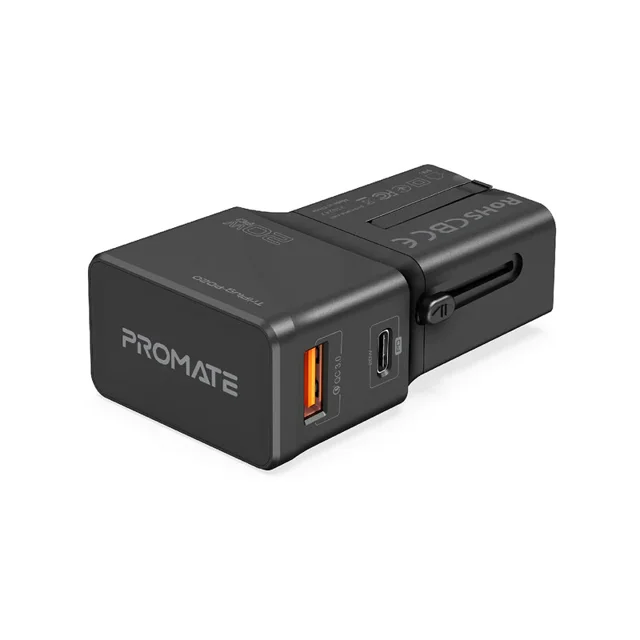 شارژر دیواری 20 وات پرومیت مدل TRIPLUG-PD20.BL 102110302