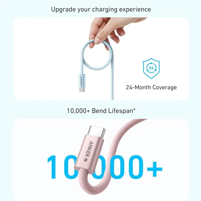 کابل تبدیل USB-C به USB-C انکر مدل Zolo A8060 طول 1.5 متر 102065931