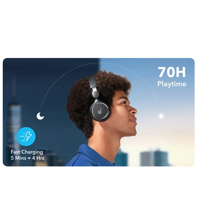 هدفون بلوتوثی انکر مدل Soundcore H30i بدون قابلیت نویز کنسلینگ، درگاه شارژ USB Type-C، دار 102050096