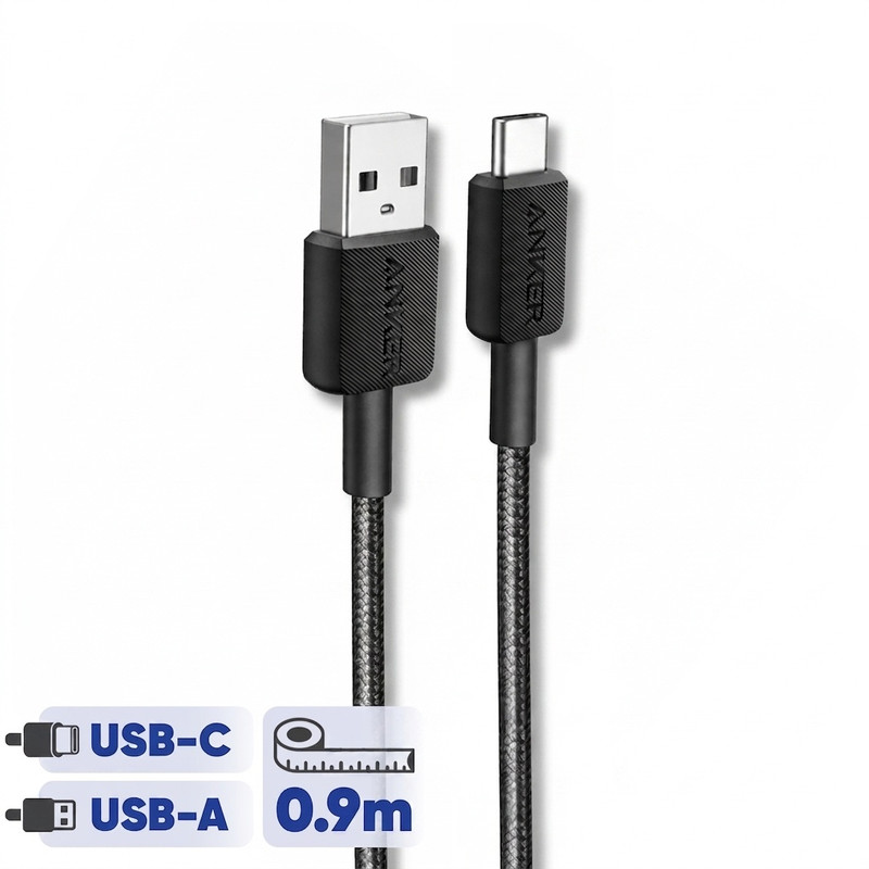 کابل تبدیل USB به USB-C انکر مدل 322 A81H5 طول 0.9 متر