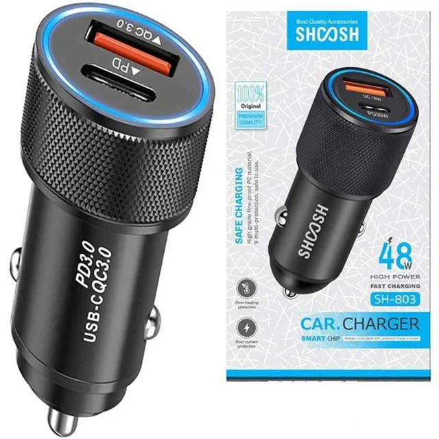 شارژر فندکی 30 وات دو پورت شوش مدل SH-803 101839360