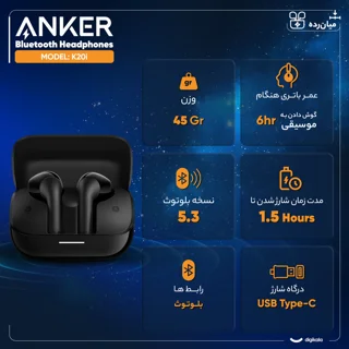 هدفون بلوتوثی انکر مدل Soundcore K20i با نویز کنسلینگ میکروفون (ENC)، درگاه شارژ USB Type- 102065279