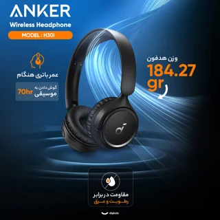 هدفون بلوتوثی انکر مدل Soundcore H30i بدون قابلیت نویز کنسلینگ، درگاه شارژ USB Type-C، دار 102050098